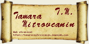 Tamara Mitrovčanin vizit kartica